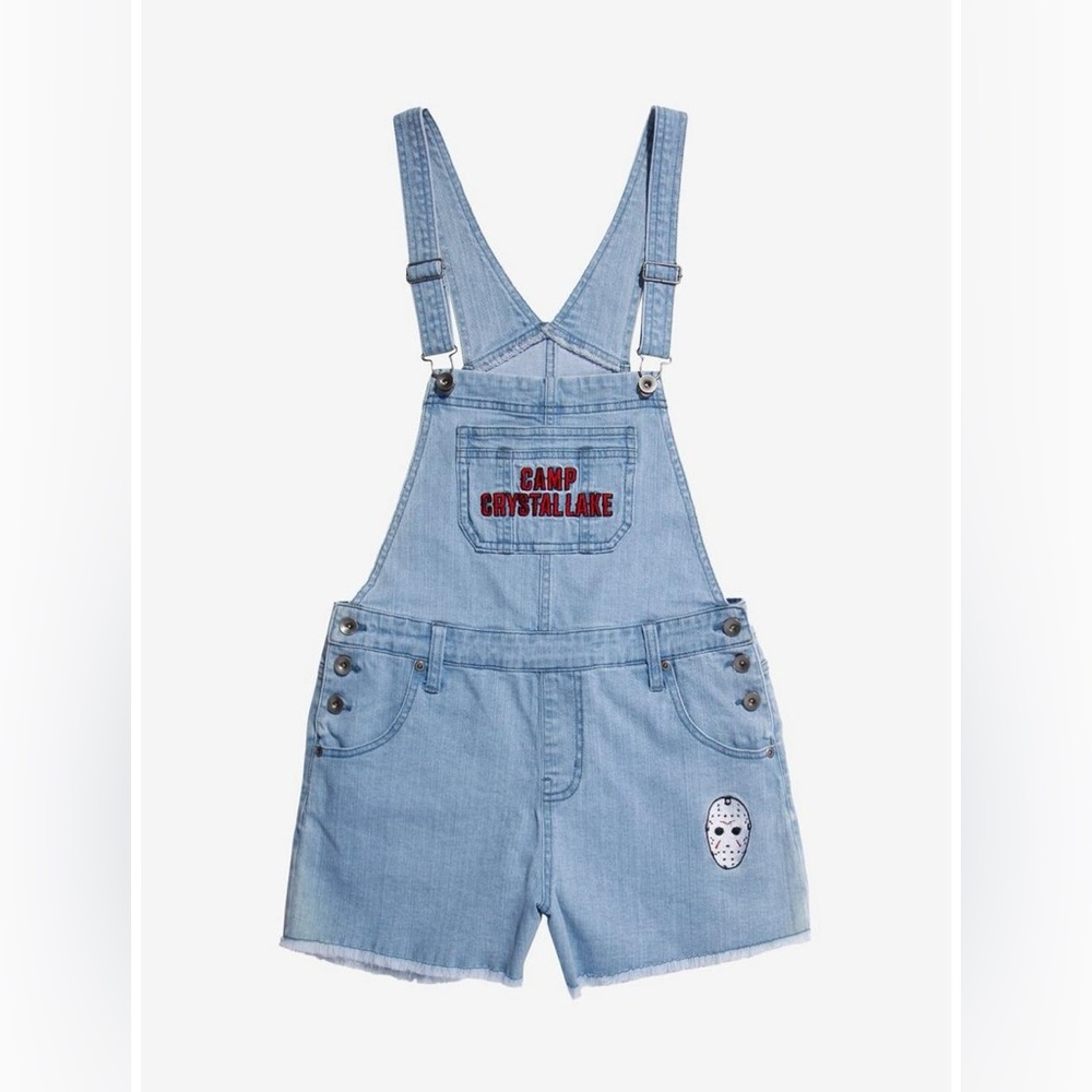 Friday The 13th Camp Crystal Lake Embroidered Shortalls